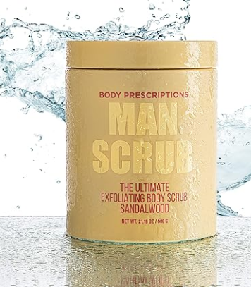 Body Prescriptions Body Scrub for Men- Ultimate Exfoliating Scrub Infused with Sandalwood
