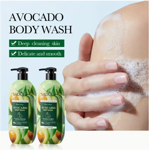 400ml Avocado Body Wash - 98% Avocado Extract, Moisturizing, Nourishing, Cleansing & Long Lasting Fresh Fragrance - 14oz