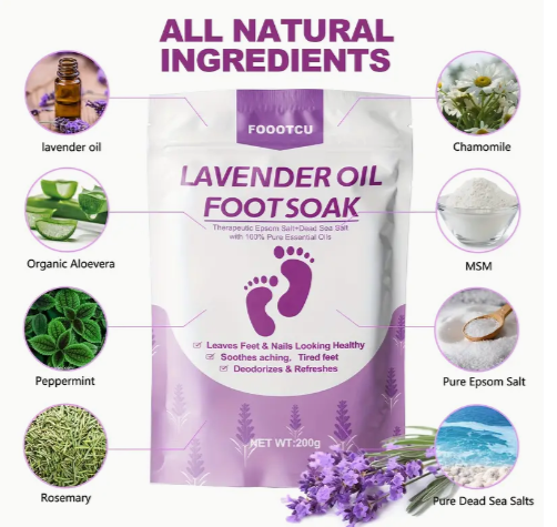 Foot Soak With Epsom Salts Lavender/Tea Tree Oil Soak - Foot Spa Salts For Exfoliating