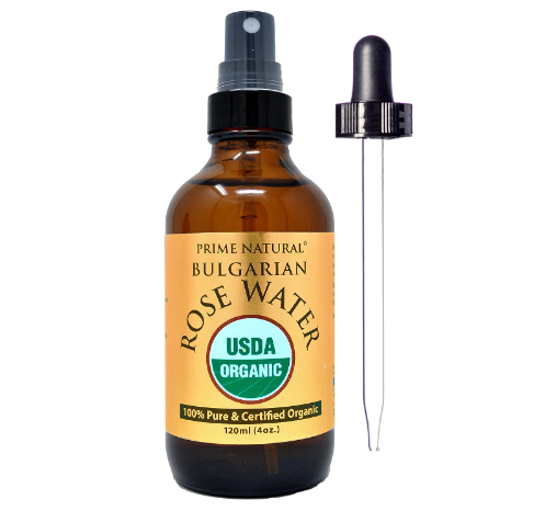 Rose Water Spray 4oz/120ml - USDA Certified Organic - Facial Toner, Hydrating Mist for Face & Hair - Bulgarian