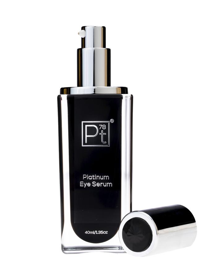 Bottle of the Platinum Eye Serum with the cover removed.