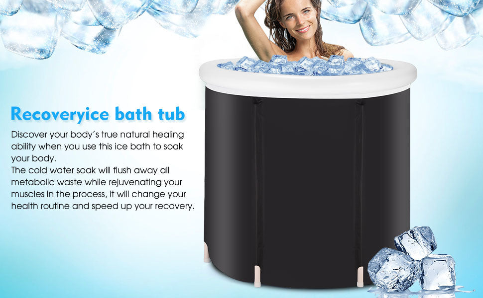 Folding Ice Tub for Recovery & Therapy - Portable Cold Water Spa for Athletes