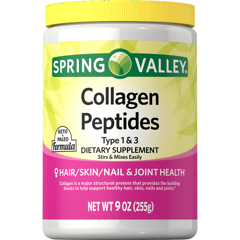 Spring Valley Collagen Peptides Type 1 & 3 - Dietary Supplement, 9 oz