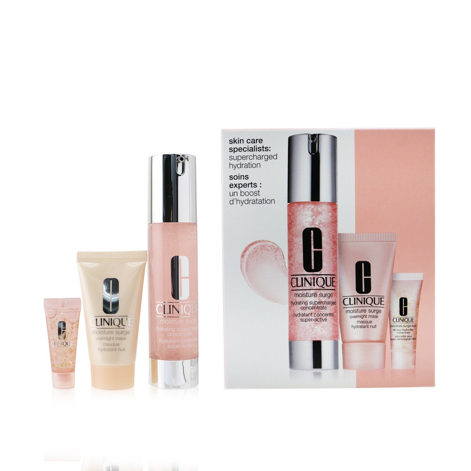 Skincare Specialists Supercharged Hydration Set: Moisture Surge Concentrate 48ml+ Overnight Mask 30ml+ Eye 96-Hr 5ml