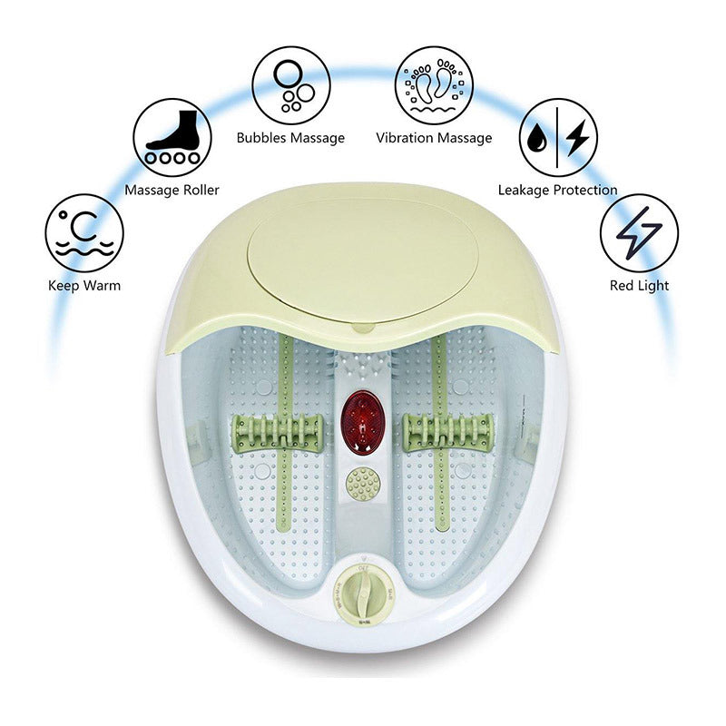 Image showing the features of the Portable Foot Bath Massage w/ A Small Tool.