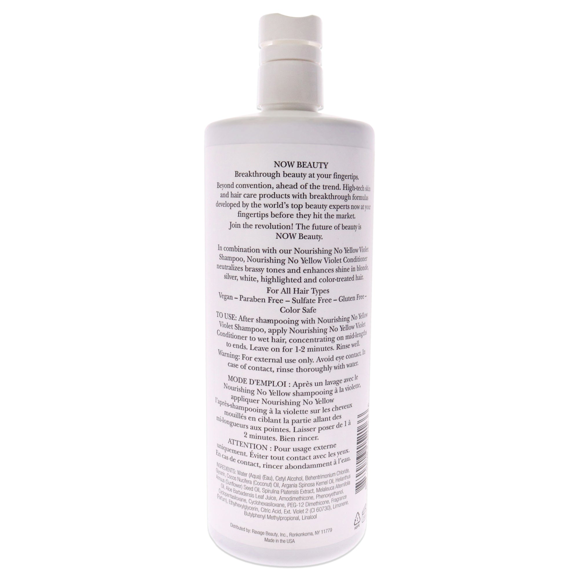 No Yellow Conditioner by Now Beauty for Unisex - 32 oz Conditioner