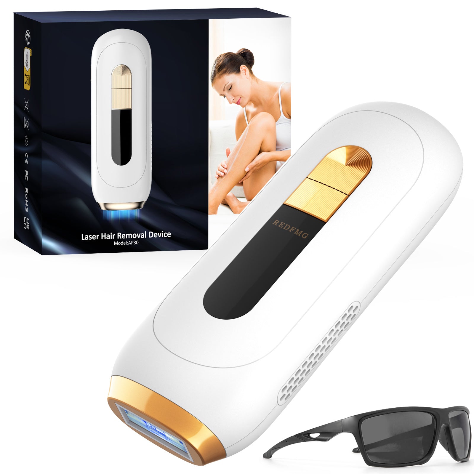 Gentle & Long-Lasting Laser Hair Remover - 999,000 Flashes for Body & Face