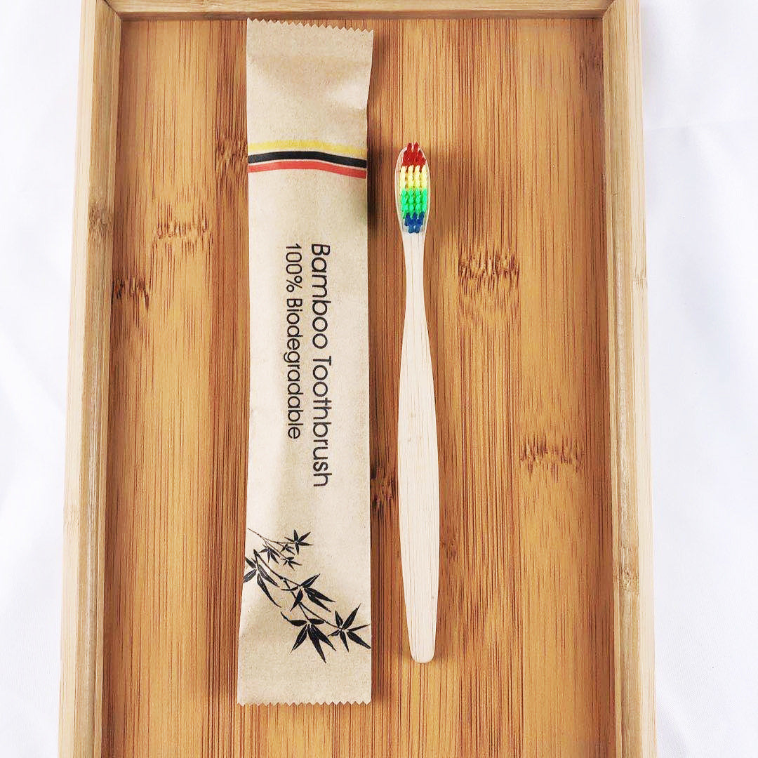 10-Pack of Eco-Friendly Bamboo Toothbrushes with Soft Bristles