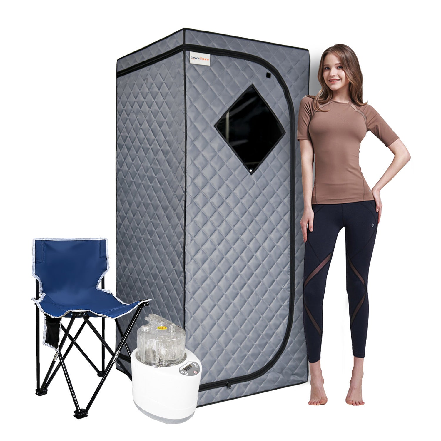 Personal Spa Experience: Sojourner Portable Home Sauna - Tent, Heater, Chair, Remote Included