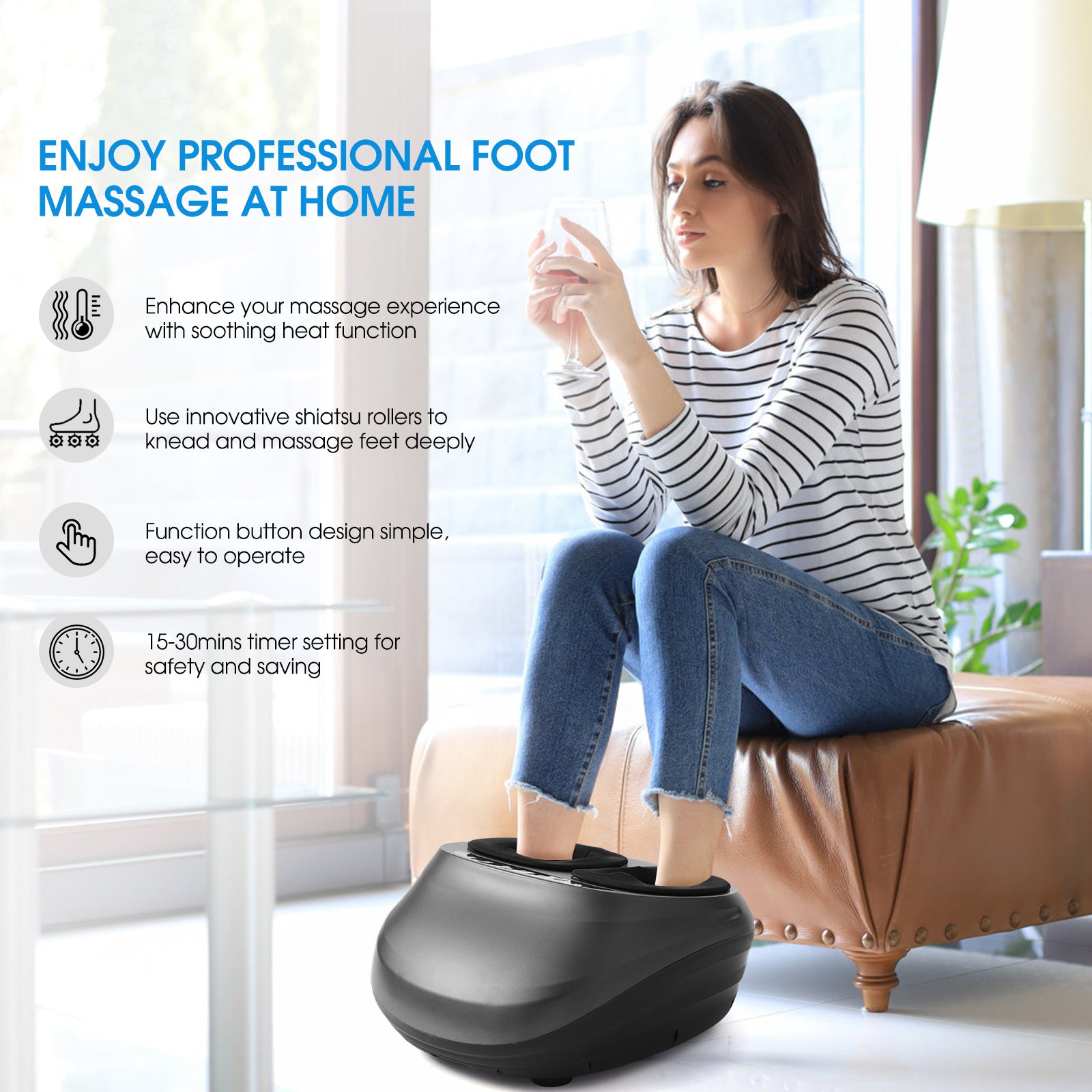 Image of someone using the Foot Massager Machine with Heat