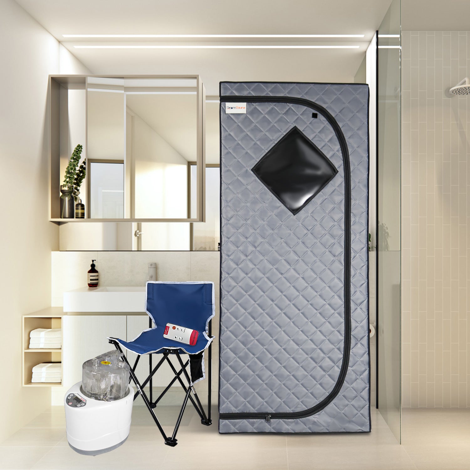 Personal Spa Experience: Sojourner Portable Home Sauna - Tent, Heater, Chair, Remote Included