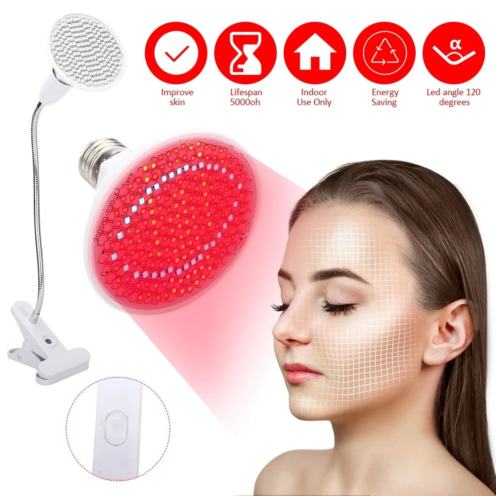200 LEDs Red & Near Infrared Light Therapy for Skin & Pain Relief - 45W