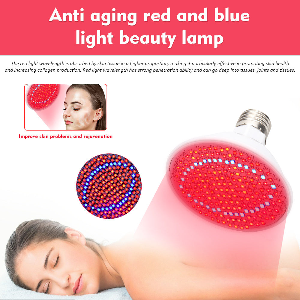 200 LEDs Red & Near Infrared Light Therapy for Skin & Pain Relief - 45W