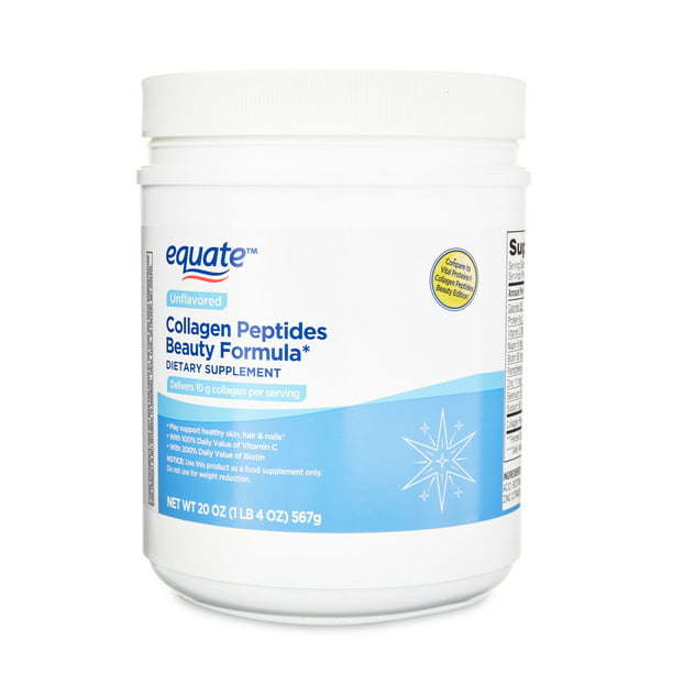Image of Equate Collagen Peptides Beauty Formula Dietary Supplement in a bottle