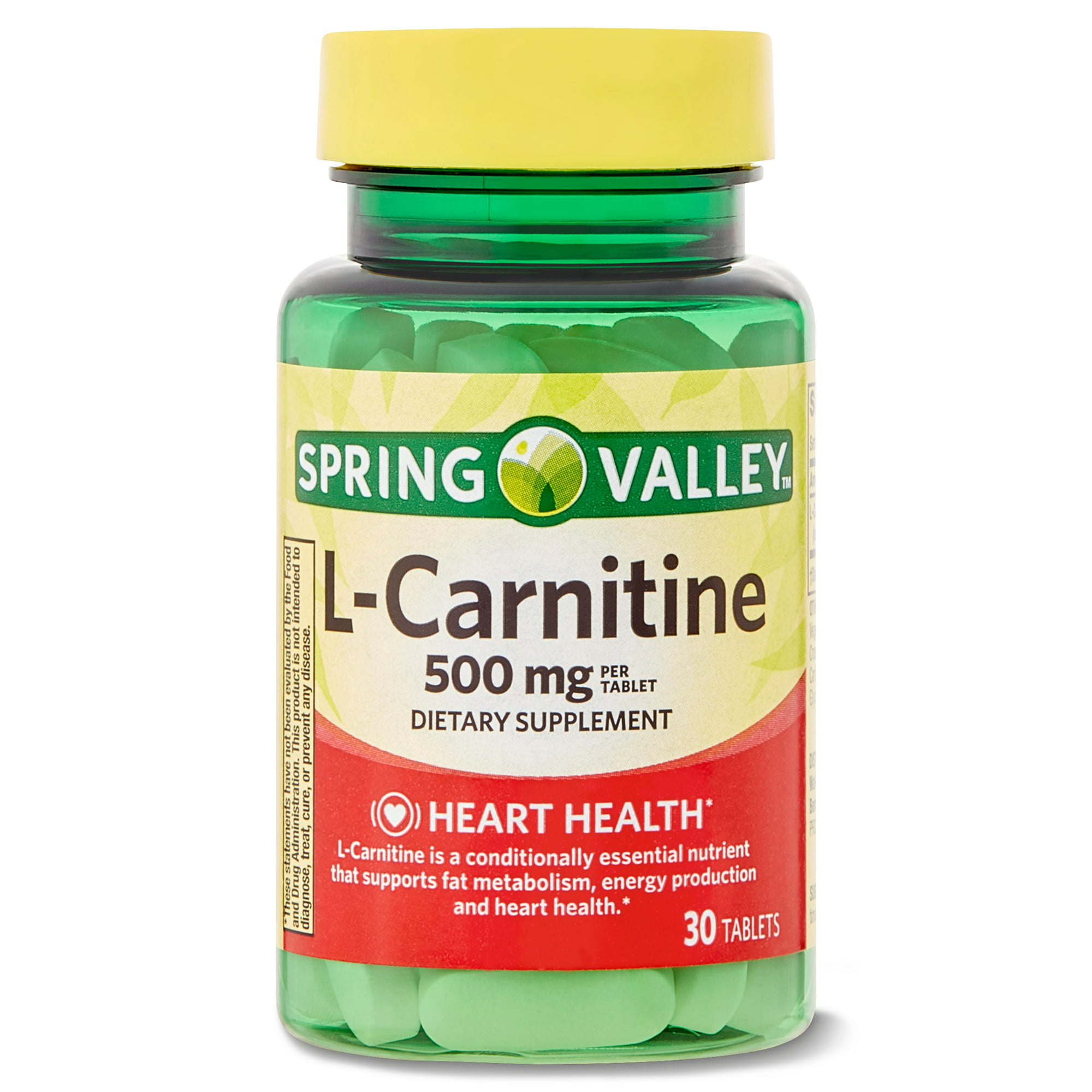Spring Valley Unflavored L-Carnitine Amino Acid Supplement - 30 Count
