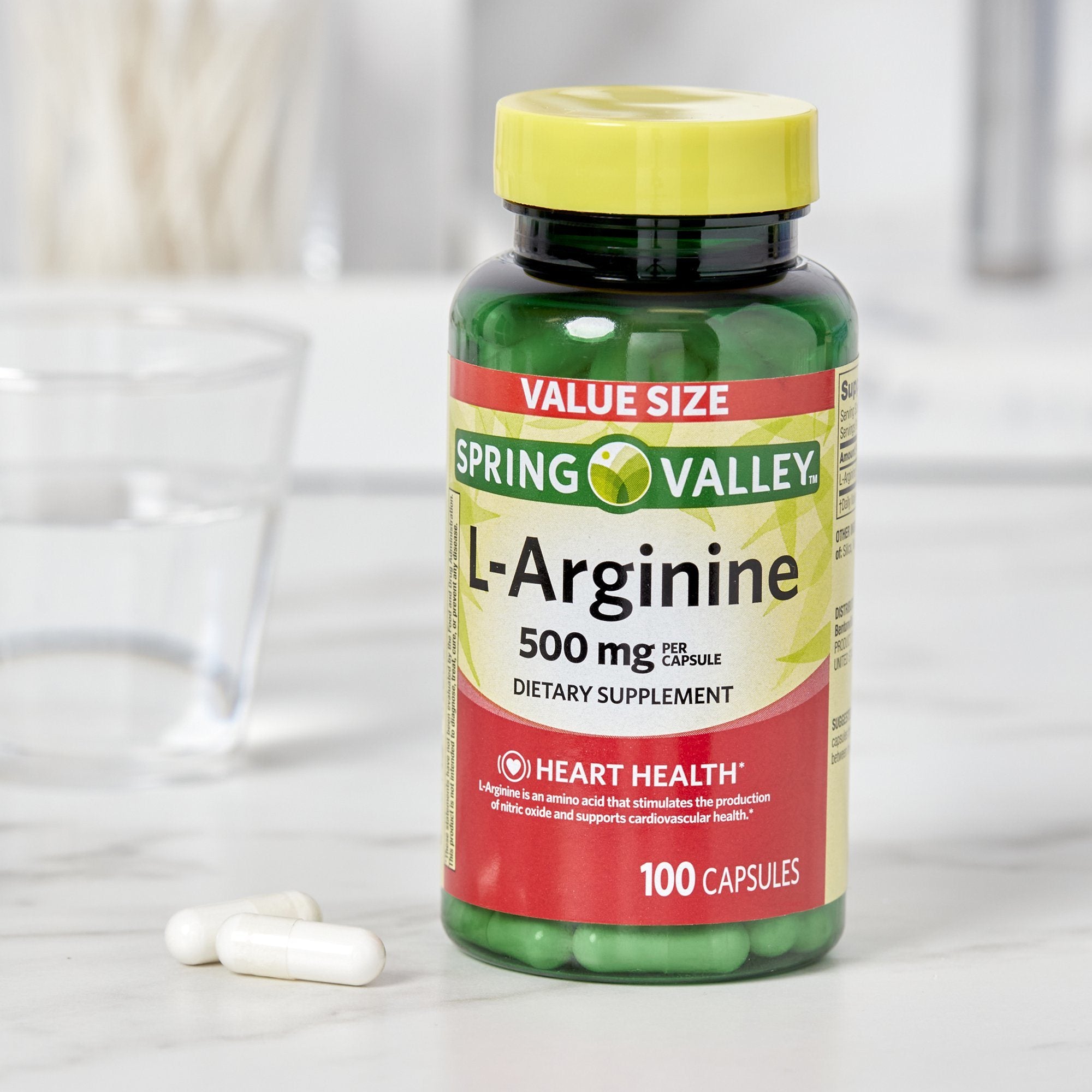 Spring Valley L-Arginine Heart Health Supplement - 500mg, 100 Capsules