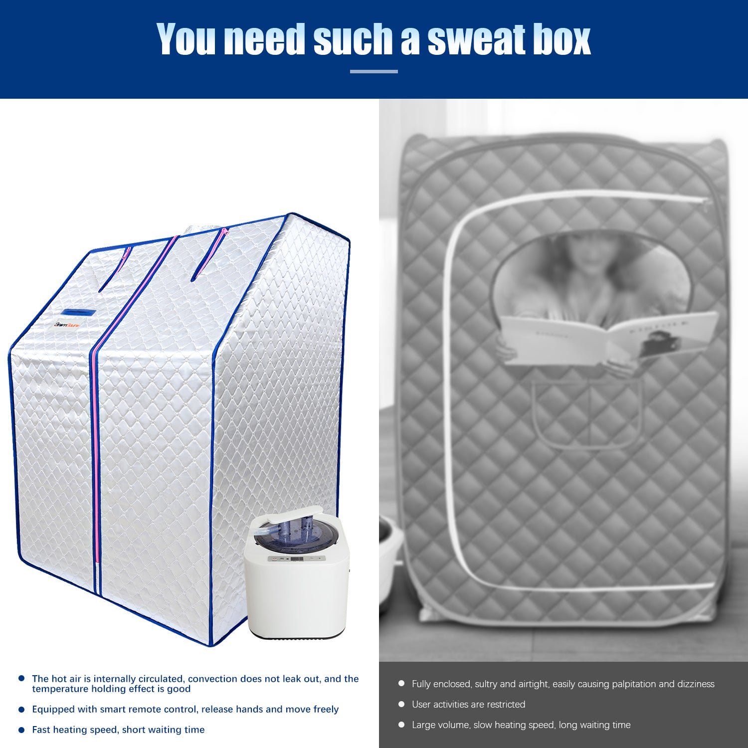 Portable Home Sauna - Your Personal Spa Anywhere: Tent, Heater, Chair, Remote Included