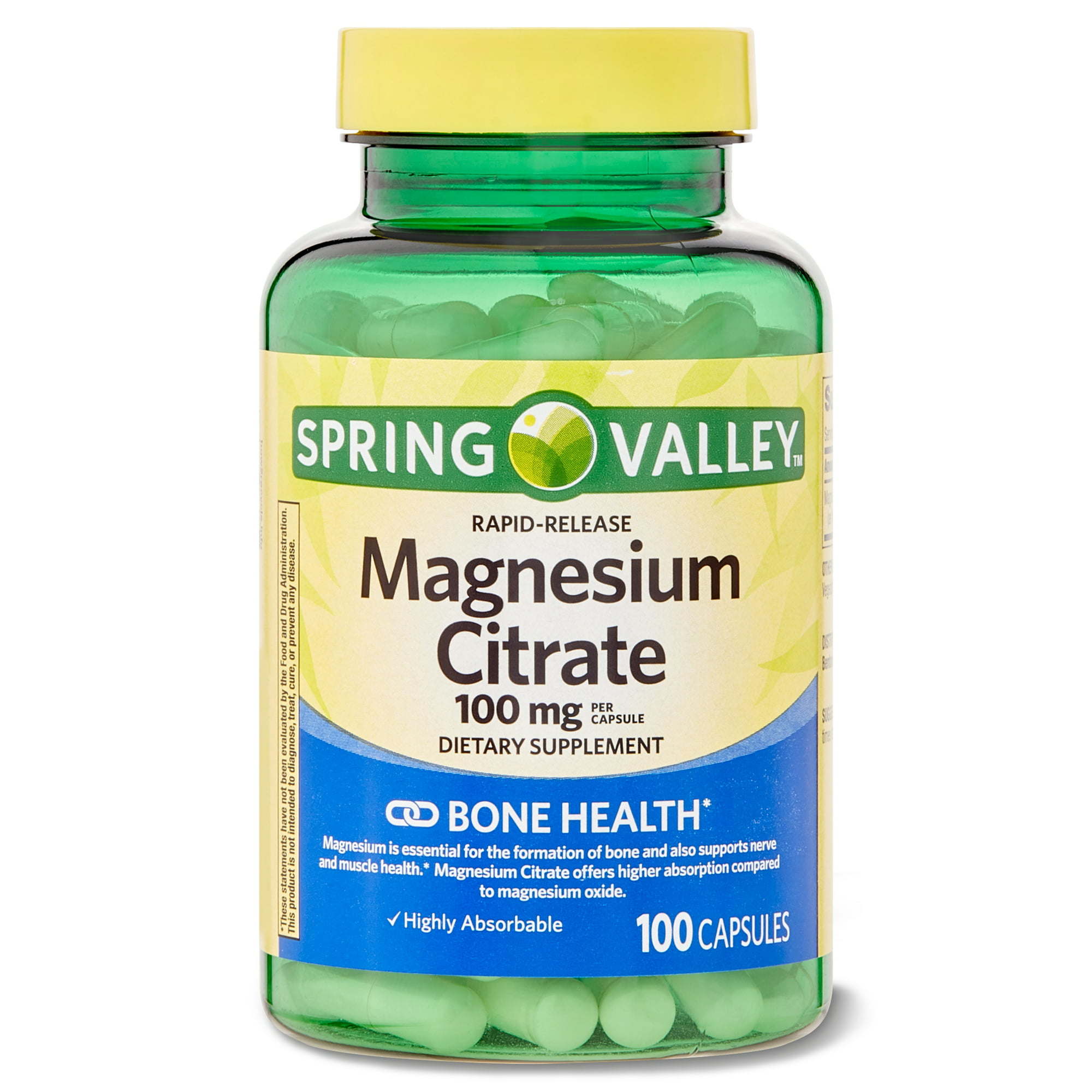Spring Valley Rapid-Release Magnesium Citrate - Dietary Supplement, 100mg, 100 Count