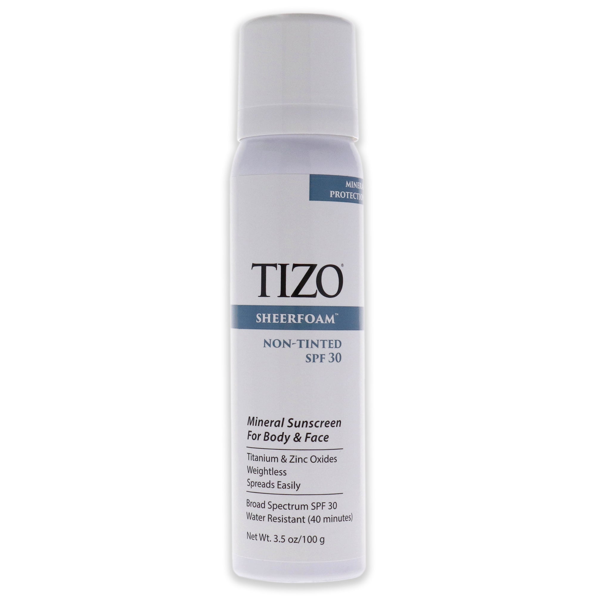 SheerFoam Body And Face Non-Tinted SPF 30 by Tizo for Unisex - 3.5 oz Sunscreen