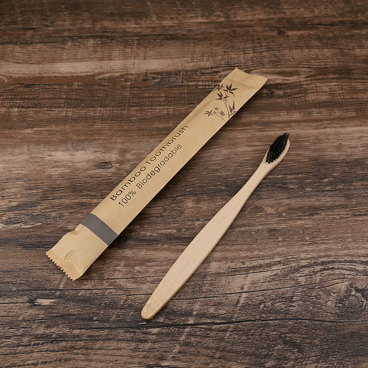 Bamboo Toothbrush in Eco-Friendly Kraft Paper Bag