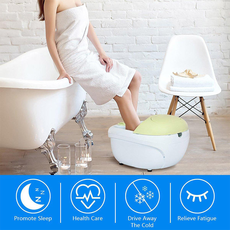 Image of a lady using the Portable Foot Bath Massage w/ A Small Tool.