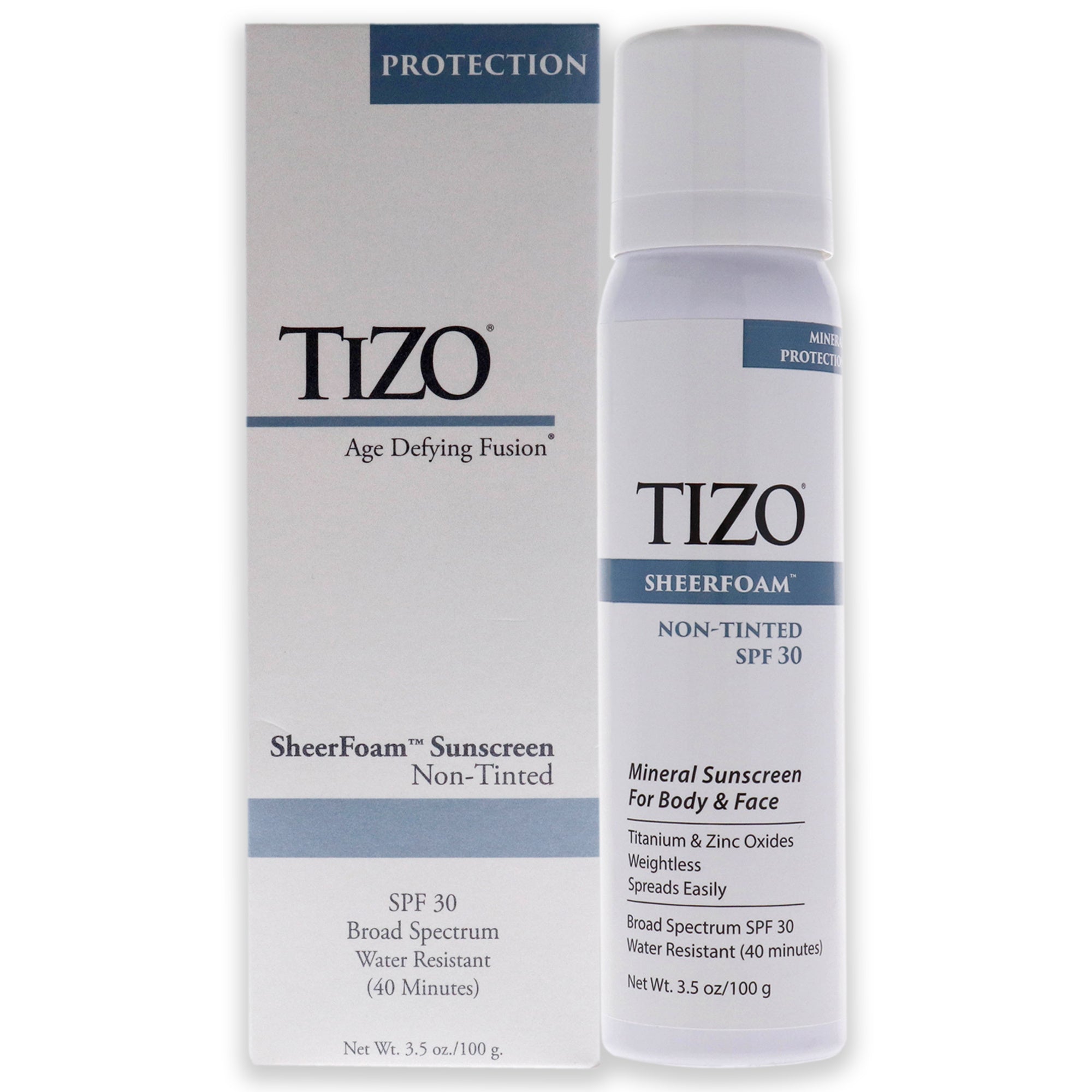 SheerFoam Body And Face Non-Tinted SPF 30 by Tizo for Unisex - 3.5 oz Sunscreen