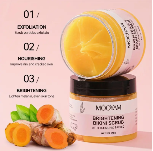 Bikini Exfoliating Scrub, Containing Salicylic Acid And Turmeric, Cleansing And Smoothing Skin