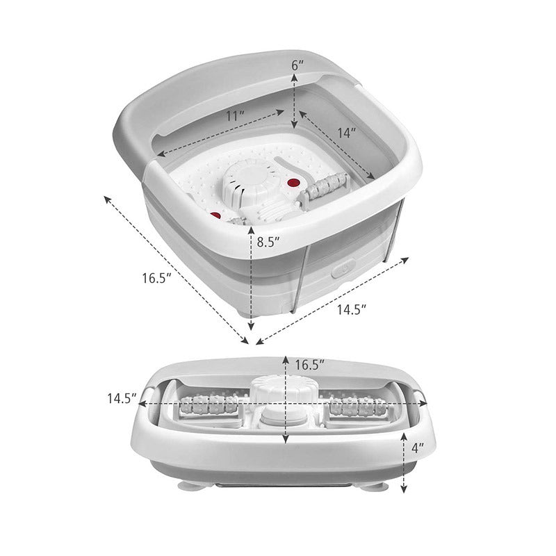 Image showing the dimensions of the Household Foldable Foot Soaking Tub W/ Massager