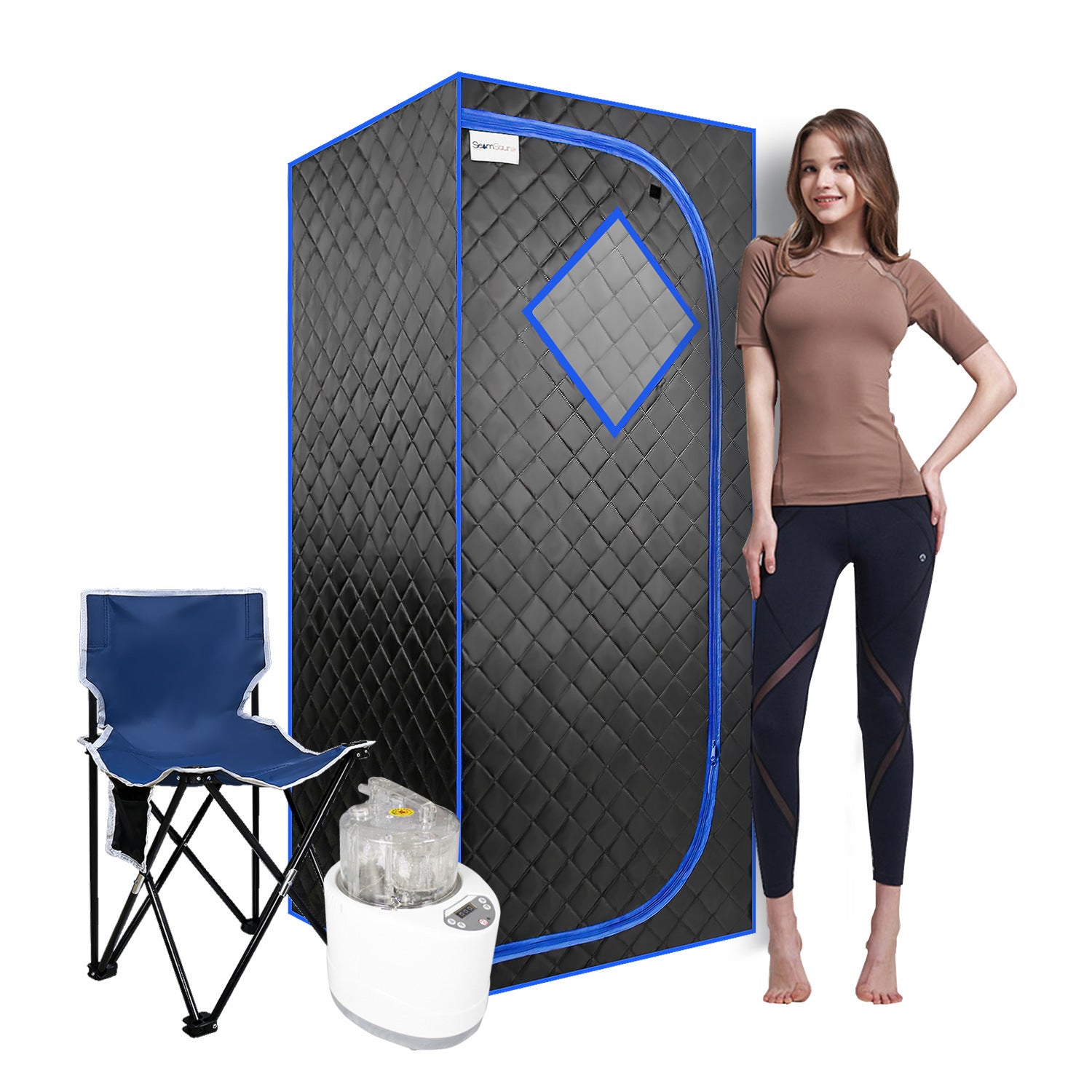 Personal Spa Experience: Sojourner Portable Home Sauna - Tent, Heater, Chair, Remote Included