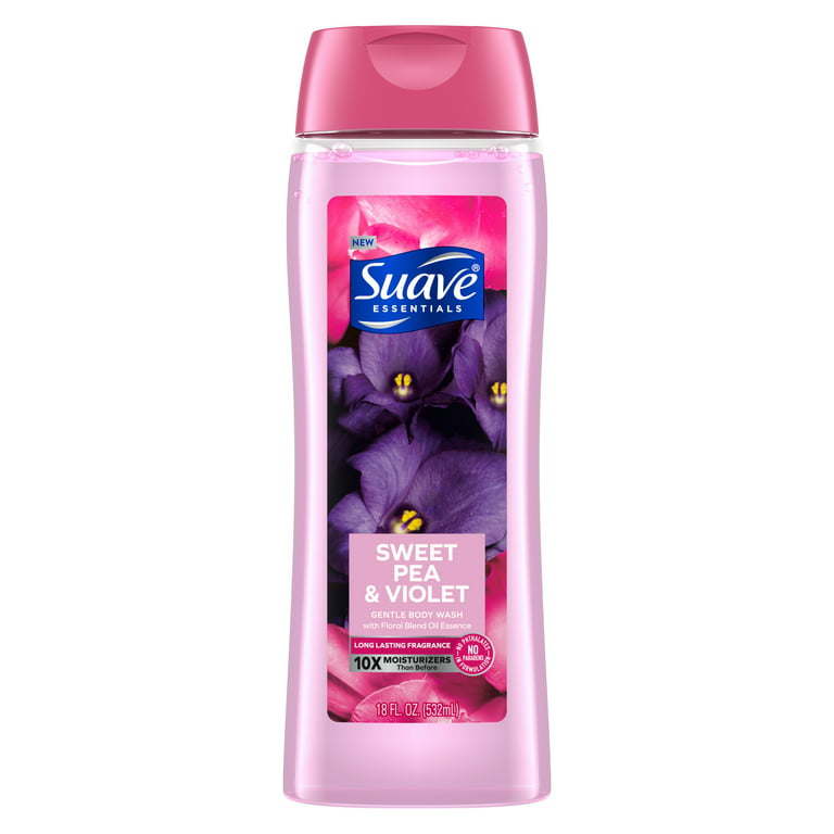 Suave Essentials Gentle Body Wash, Sweet Pea & Violet, 18 oz