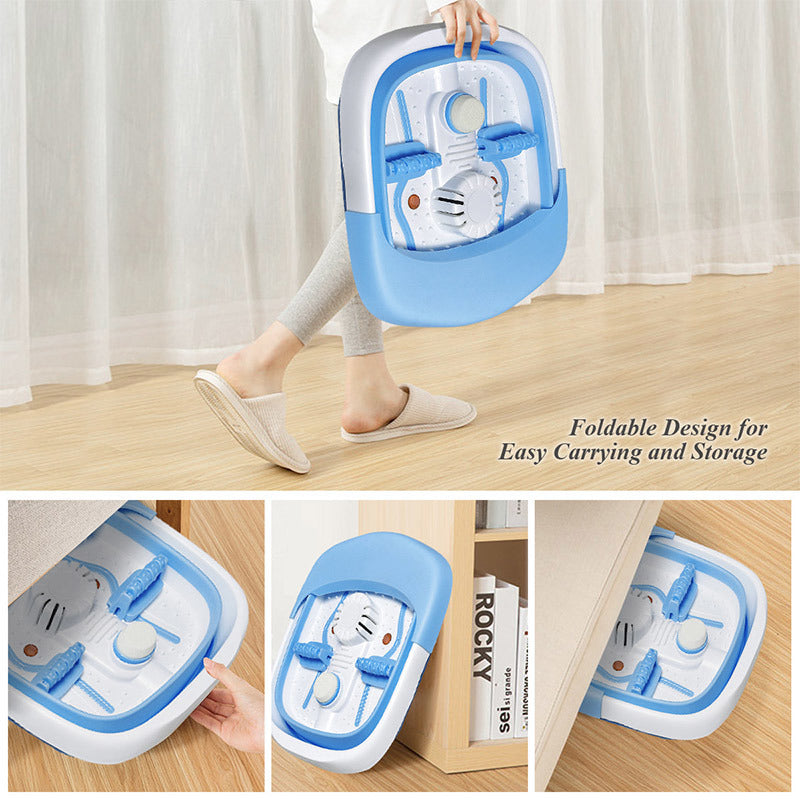 Image showing the Foldable design of the Household Foldable Foot Soaking Tub W/ Massager for easy carrying and storage