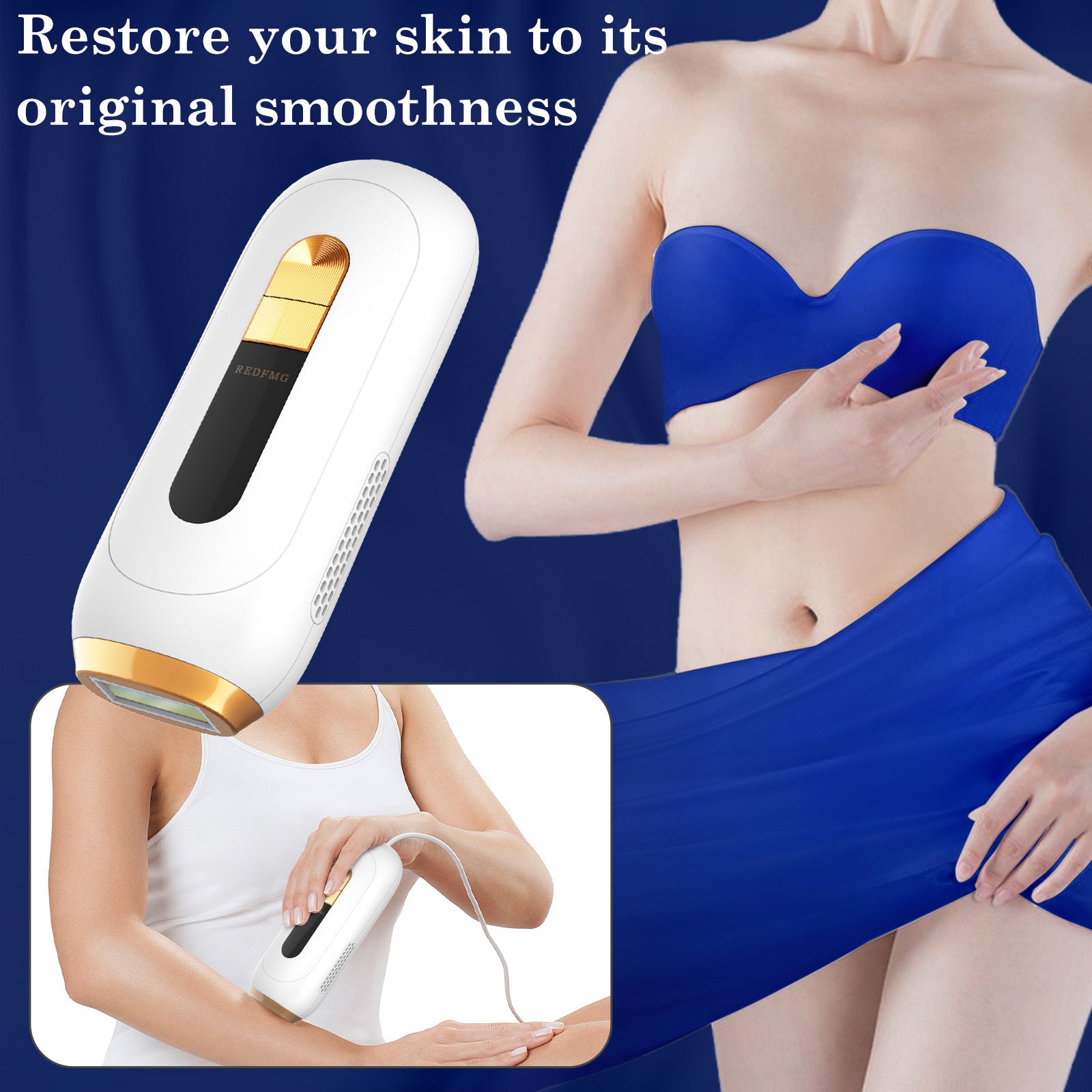 Gentle & Long-Lasting Laser Hair Remover - 999,000 Flashes for Body & Face