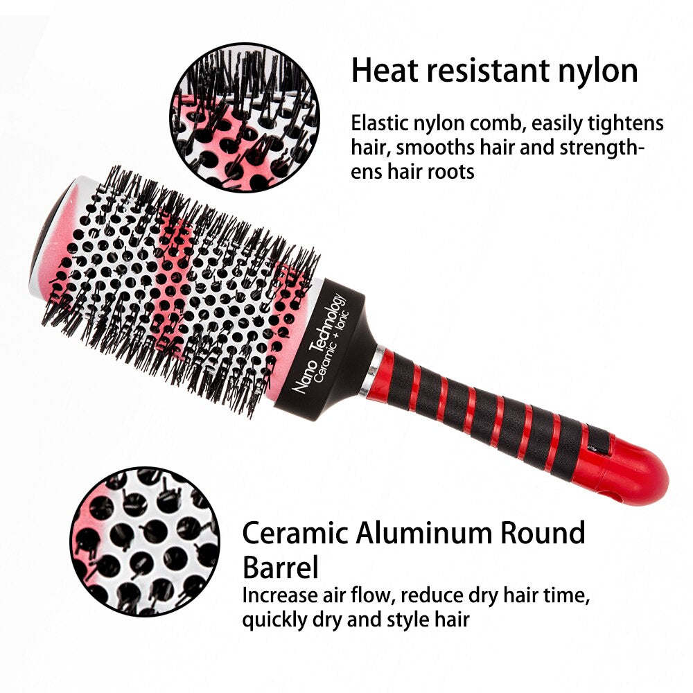 Mythus High Quality Hairdressing Round Comb Nano Thermal Hair Ceramic