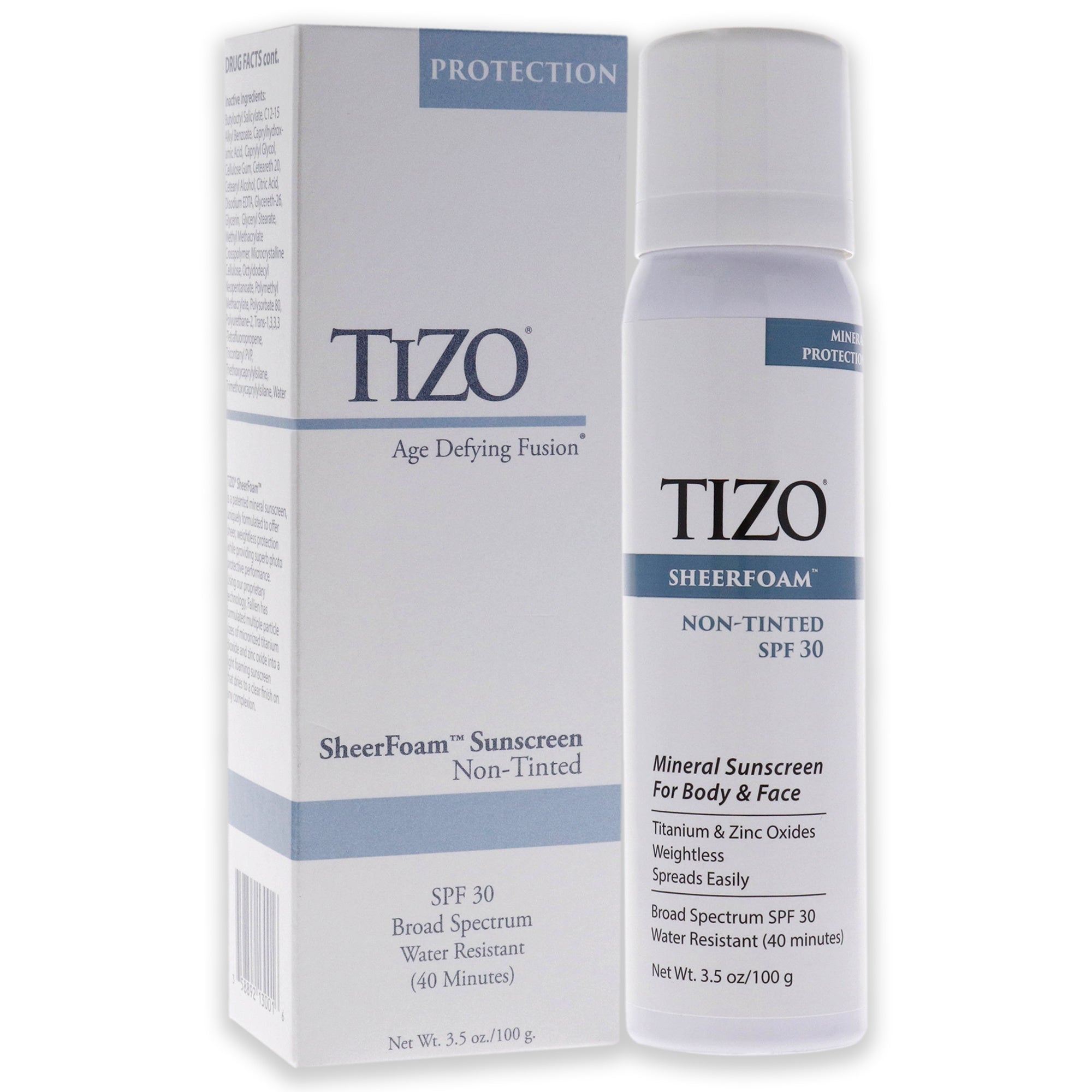 SheerFoam Body And Face Non-Tinted SPF 30 by Tizo for Unisex - 3.5 oz Sunscreen