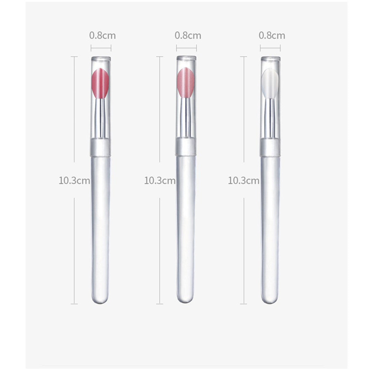 Silicone Lip Brush 3 PCS Makeup Brushes with Dirt-proof Caps for Protection Lipstick Applicator Brushes