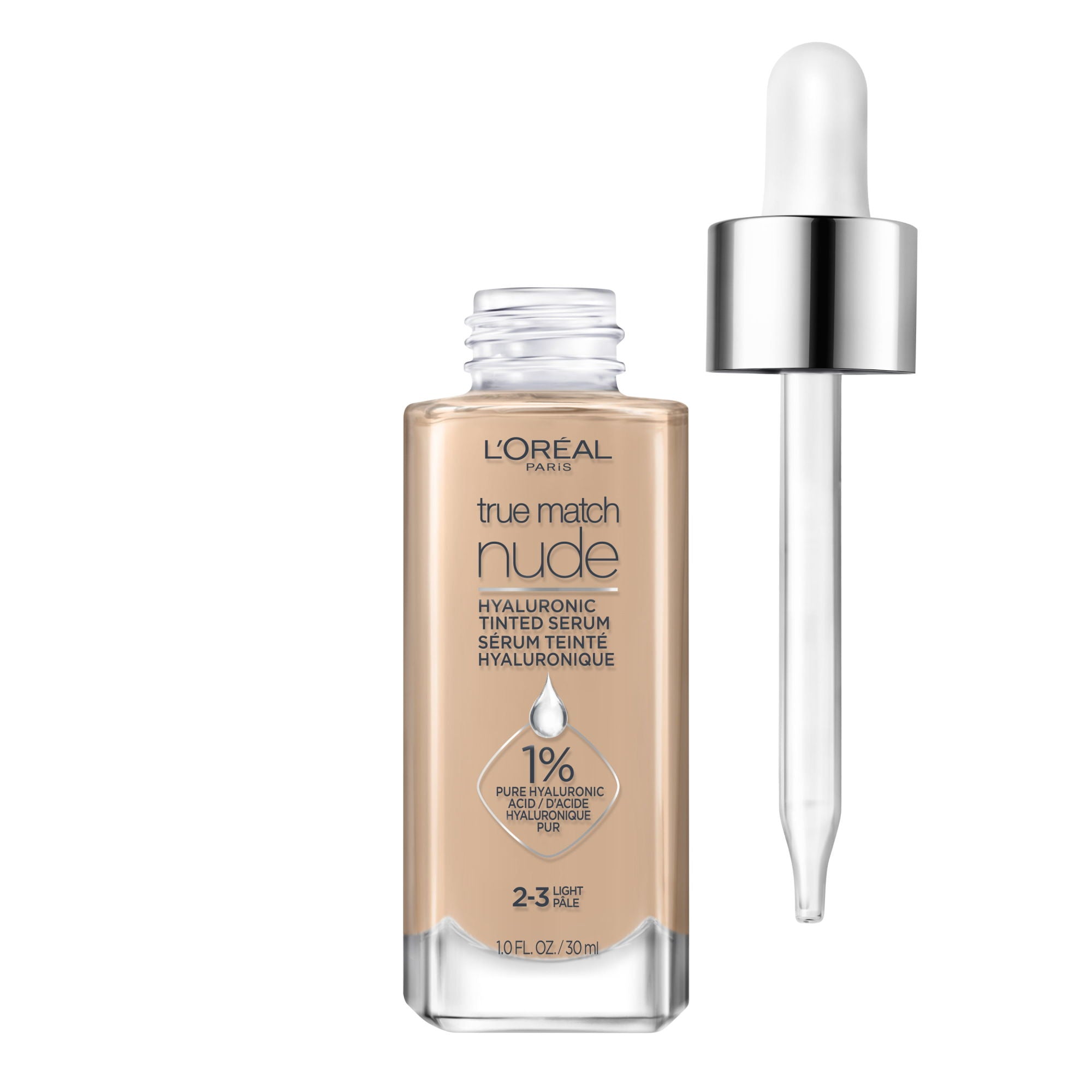 L'Oreal Paris True Match Hyaluronic Tinted Serum Foundation Makeup;  Light 2-3;  1 fl oz